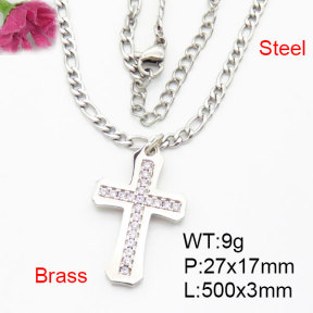 Fashion Brass Necklace  F3N404219vbll-G030