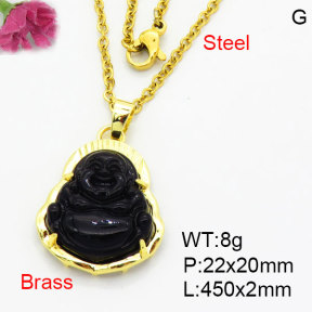 Fashion Brass Necklace  F3N404221vbmb-G030