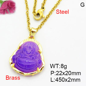 Fashion Brass Necklace  F3N404222vbmb-G030
