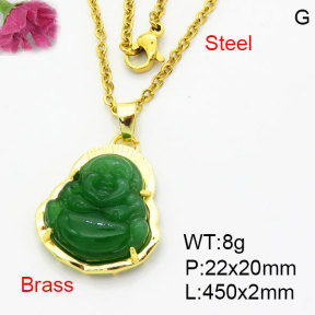 Fashion Brass Necklace  F3N404223vbmb-G030