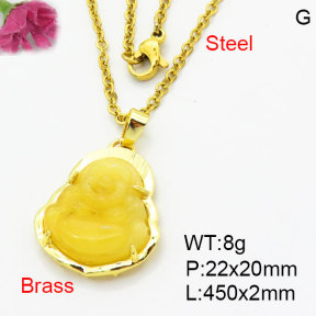 Fashion Brass Necklace  F3N404224vbmb-G030