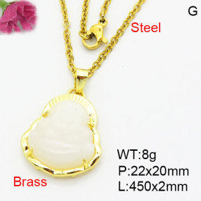 Fashion Brass Necklace  F3N404226vbmb-G030