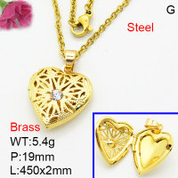 Fashion Brass Necklace  F3N404227aaim-G030