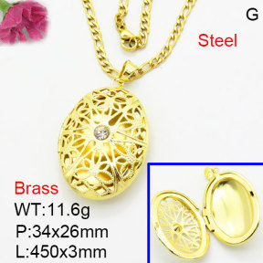 Fashion Brass Necklace  F3N404228aaji-G030