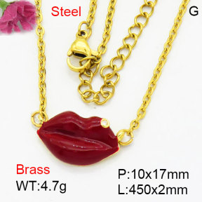 Fashion Brass Necklace  F3N404229aaio-G030