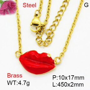 Fashion Brass Necklace  F3N404230aaio-G030