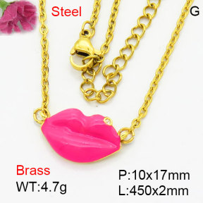 Fashion Brass Necklace  F3N404231aaio-G030