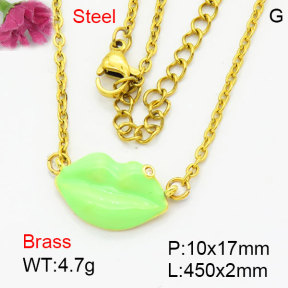 Fashion Brass Necklace  F3N404232aaio-G030