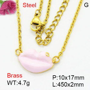Fashion Brass Necklace  F3N404233aaio-G030