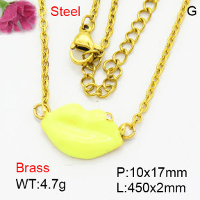 Fashion Brass Necklace  F3N404234aaio-G030