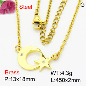 Fashion Brass Necklace  F3N404236aajm-G030