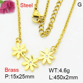 Fashion Brass Necklace  F3N404238bvlm-G030