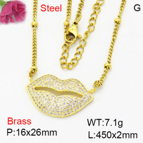 Fashion Brass Necklace  F3N404240bamn-G030
