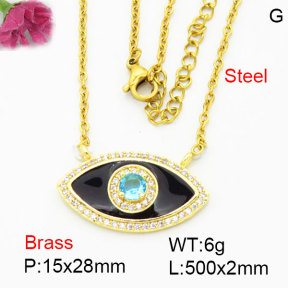 Fashion Brass Necklace  F3N404242baka-G030