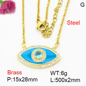 Fashion Brass Necklace  F3N404244baka-G030