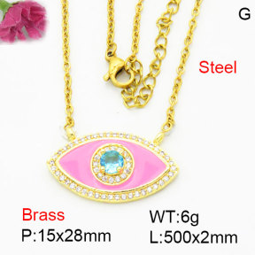 Fashion Brass Necklace  F3N404245baka-G030