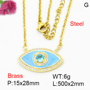 Fashion Brass Necklace  F3N404246baka-G030