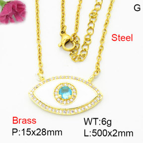Fashion Brass Necklace  F3N404247baka-G030