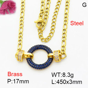 Fashion Brass Necklace  F3N404249bhhn-G030
