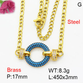 Fashion Brass Necklace  F3N404251bhhn-G030