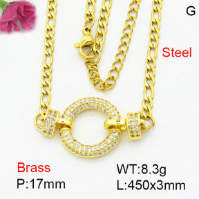 Fashion Brass Necklace  F3N404253bbok-G030