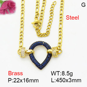 Fashion Brass Necklace  F3N404255bhii-G030