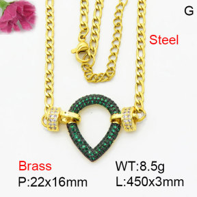 Fashion Brass Necklace  F3N404256bhii-G030