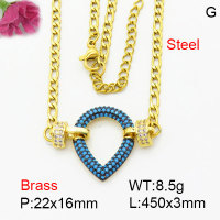 Fashion Brass Necklace  F3N404257bhii-G030