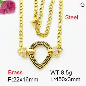 Fashion Brass Necklace  F3N404258vbpb-G030