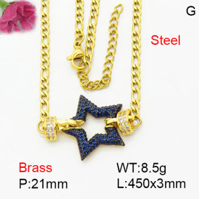 Fashion Brass Necklace  F3N404262bhia-G030