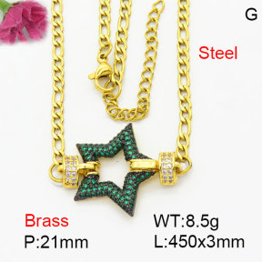 Fashion Brass Necklace  F3N404263bhia-G030