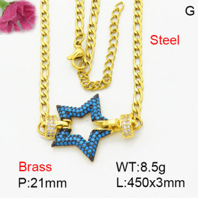 Fashion Brass Necklace  F3N404264bhia-G030