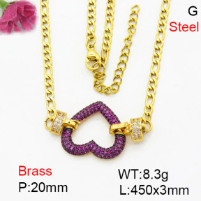 Fashion Brass Necklace  F3N404266bhik-G030