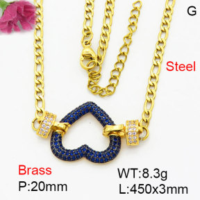 Fashion Brass Necklace  F3N404267vhha-G030