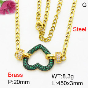 Fashion Brass Necklace  F3N404268bhik-G030
