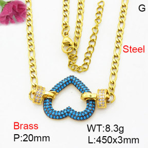 Fashion Brass Necklace  F3N404269bhik-G030