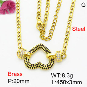 Fashion Brass Necklace  F3N404270bbph-G030