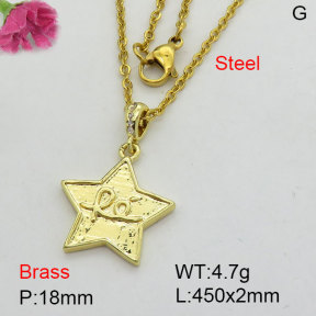 Fashion Brass Necklace  F3N404278bbov-J125