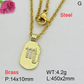 Fashion Brass Necklace  F3N404285bbov-J125