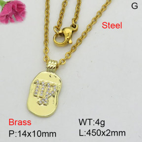 Fashion Brass Necklace  F3N404286bbov-J125
