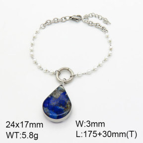 Natural Lazurite SS Bracelet  3B4002644vbpb-908