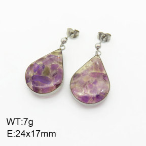 Natural  Amethyst SS Earrings  3E4003353vhha-908