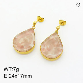 Natural  Rose Quartz SS Earrings  3E4003358bhia-908
