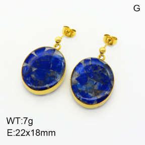 Natural  Lazurite SS Earrings  3E4003360bhia-908
