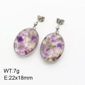 Natural  Amethyst SS Earrings  3E4003367vhha-908