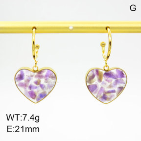 Natural  Amethyst SS Earrings  3E4003380bhjl-908