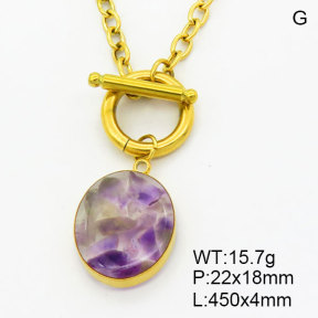 Natural Amethyst SS Necklace  3N4002221bhil-908