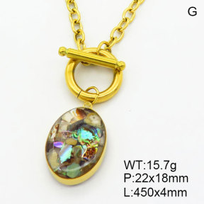 Natural Abalone Shell SS Necklace  3N4002225bhil-908