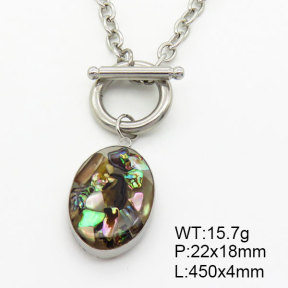 Natural Abalone Shell SS Necklace  3N4002226vhhl-908
