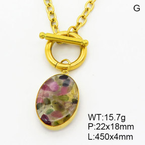 Natural Tourmaline SS Necklace  3N4002227bhil-908